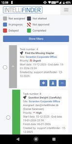 Liste de t&acirc;ches approuv&eacute;e dans l'application IntelliFinder